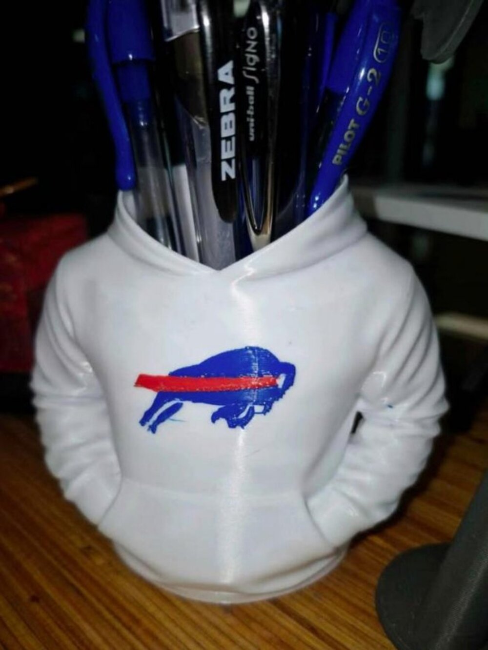 Buffalo Bills Hoodie Pen Holder - 3D Printed Desk Organizer